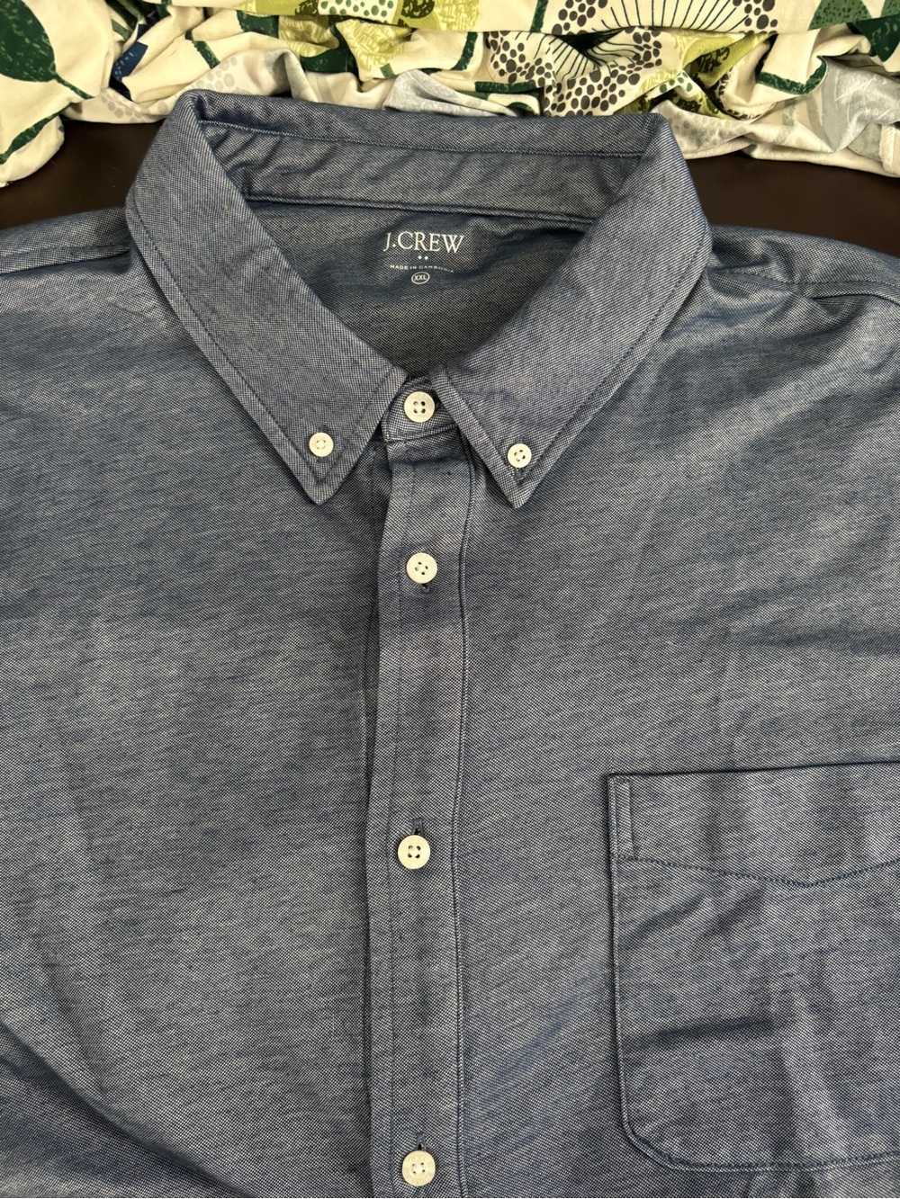J. Crew Factory Heathered Blue Button-Down Shirt